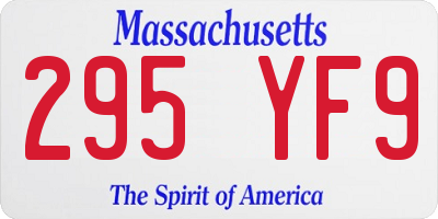 MA license plate 295YF9