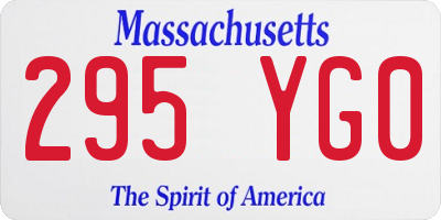 MA license plate 295YG0