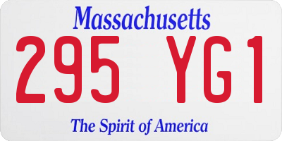 MA license plate 295YG1