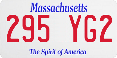 MA license plate 295YG2