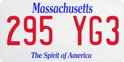 MA license plate 295YG3