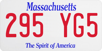 MA license plate 295YG5