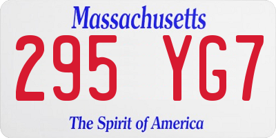 MA license plate 295YG7