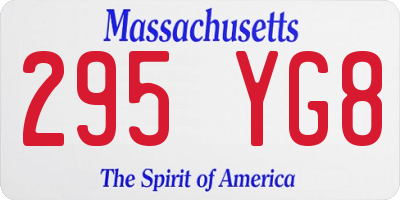 MA license plate 295YG8