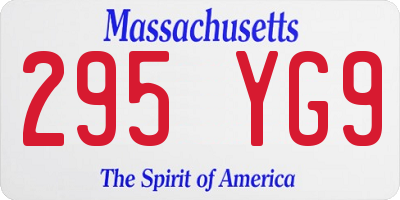 MA license plate 295YG9