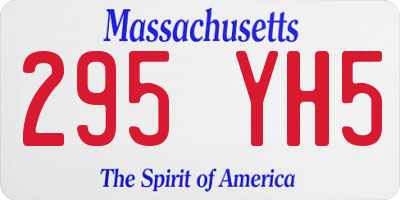 MA license plate 295YH5