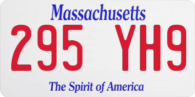 MA license plate 295YH9