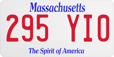 MA license plate 295YI0