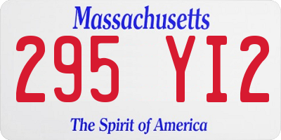 MA license plate 295YI2
