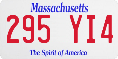 MA license plate 295YI4