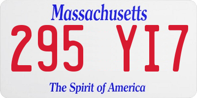 MA license plate 295YI7