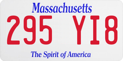 MA license plate 295YI8
