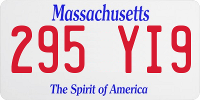 MA license plate 295YI9