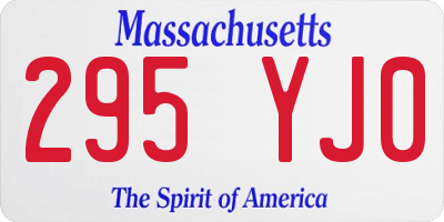 MA license plate 295YJ0
