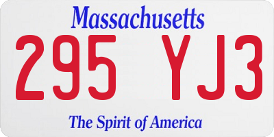 MA license plate 295YJ3