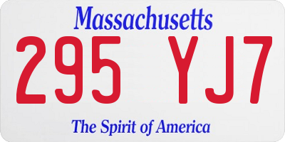 MA license plate 295YJ7
