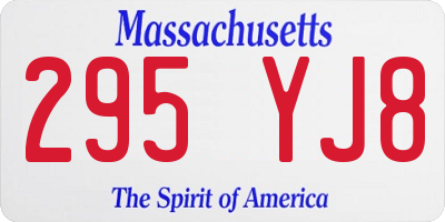 MA license plate 295YJ8