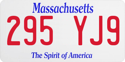 MA license plate 295YJ9