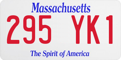 MA license plate 295YK1