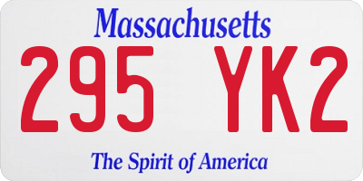 MA license plate 295YK2