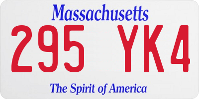 MA license plate 295YK4