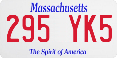 MA license plate 295YK5