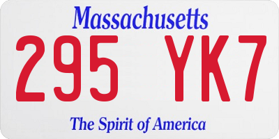 MA license plate 295YK7