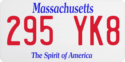 MA license plate 295YK8