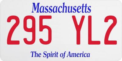 MA license plate 295YL2