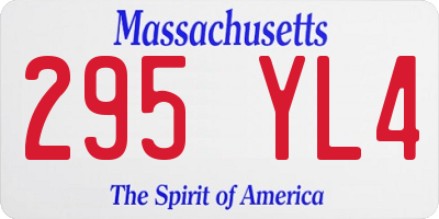 MA license plate 295YL4