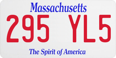 MA license plate 295YL5