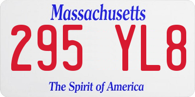 MA license plate 295YL8