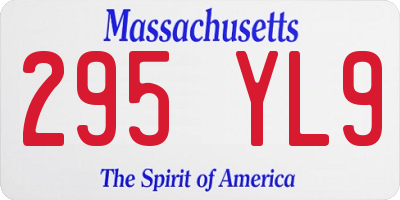 MA license plate 295YL9