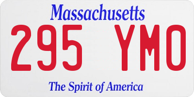 MA license plate 295YM0
