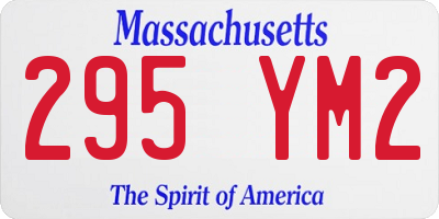 MA license plate 295YM2