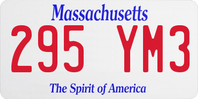MA license plate 295YM3
