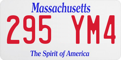 MA license plate 295YM4