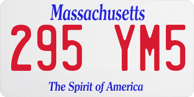 MA license plate 295YM5
