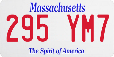 MA license plate 295YM7