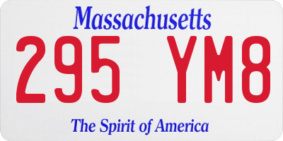 MA license plate 295YM8