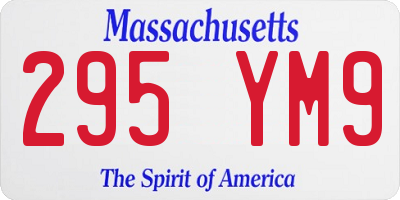 MA license plate 295YM9