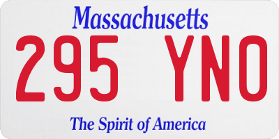 MA license plate 295YN0