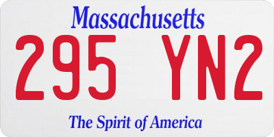 MA license plate 295YN2