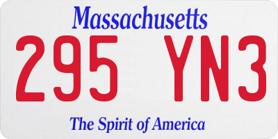 MA license plate 295YN3