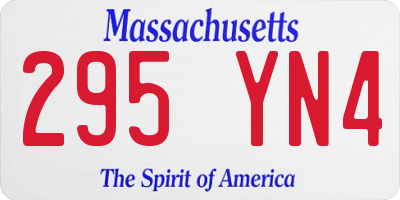 MA license plate 295YN4