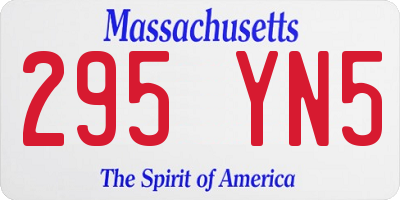 MA license plate 295YN5