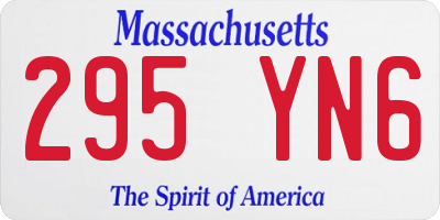 MA license plate 295YN6
