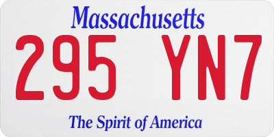 MA license plate 295YN7