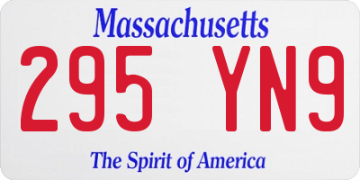 MA license plate 295YN9