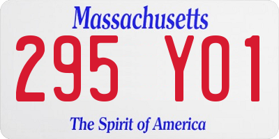 MA license plate 295YO1